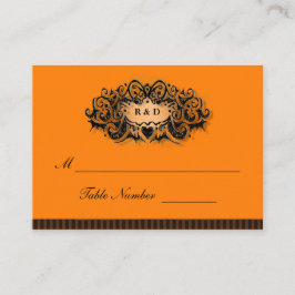 Cartões De Casamento - Laranja E Preto De Hallowee