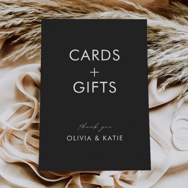 Cartões de Casamento Negro e Sinal de Ofertas, (Black Wedding Cards and Gifts Sign,)