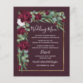 Cartões de Casamento outono Floral Dourados e Borg