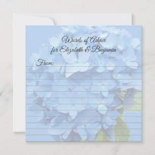 Cartões de Casamento para Vazios de Hydrangea Blue