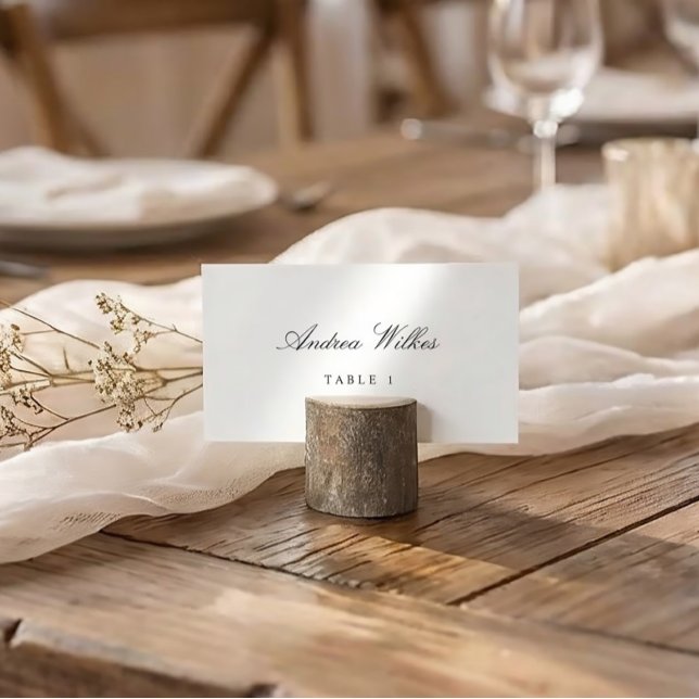 Cartões De Casamento Personalizados Individualment (Elegant Script individual personalized flat wedding escort cards - classic and simple)
