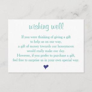 Cartões de Casamento Poço dos Desejos Verde Água C