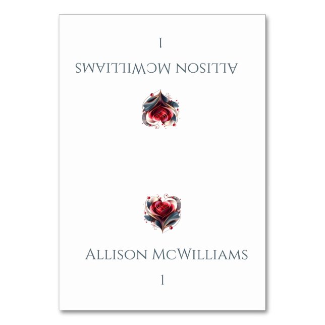 Cartões de Casamento — Rosa de Forma Coração Moder (Frente)