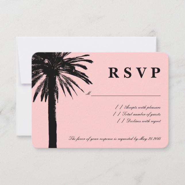 Cartões de casamento RSVP cor-de-rosa | Tema da pr (Frente)