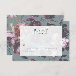 Cartões de Casamento RSVP Floral de Moody Romântic