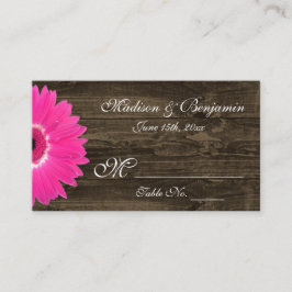 Cartões de Casamento Rustic Hot Pink Gerber Daisy