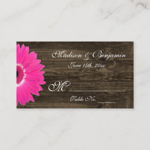Cartões de Casamento Rustic Hot Pink Gerber Daisy