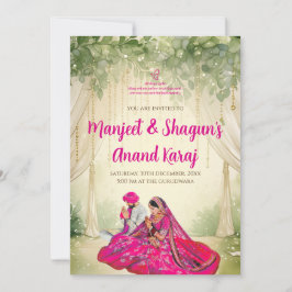 Cartões de casamento Sikh digitais convites Punjab