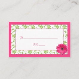 Cartões de Casamento tema damasco Verde Rosa Gerbe