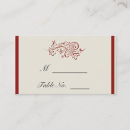 Cartões de Casamento vintage vermelho e marfim