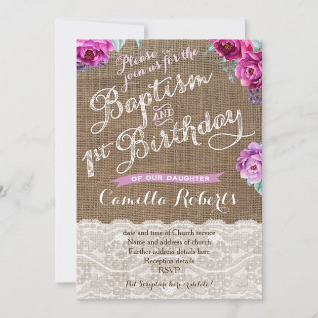 Cartões de Celebração do Partido do Batismo primei (Frente)