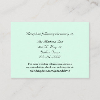 Cartões de cerimônia de Casamento Verde