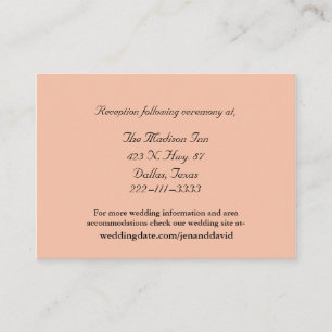 Cartões de cerimônia de Peach Wedding