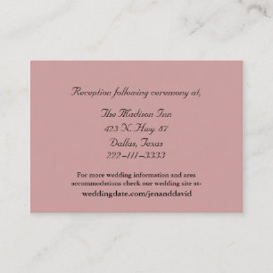 Cartões de cerimônia de Rosa Dusty