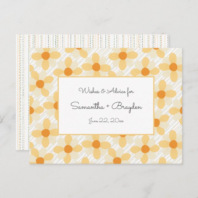 Cartões de Chá de fraldas Boho Daisy Rain (Frente/Verso)