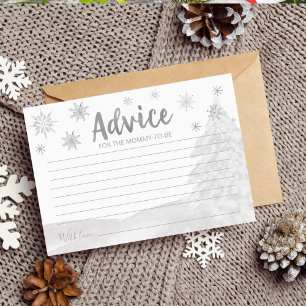 Cartões de Chá de fraldas com floco de neve