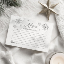 Cartões de Chá de fraldas com flocos de neve