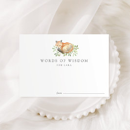 Cartões de Chá de fraldas da Woodland Fox