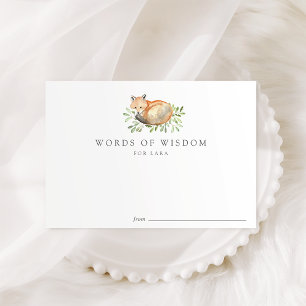 Cartões de Chá de fraldas da Woodland Fox