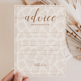 Cartões de Chá de fraldas Neutros Safari Giraffe