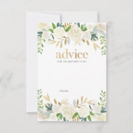 Cartões de chá de fraldas para flores brancas e do