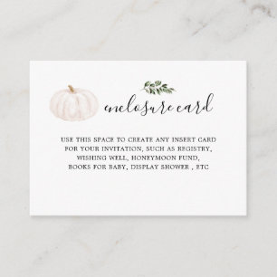 Cartões de Chá de fraldas Pumpkin Greenery