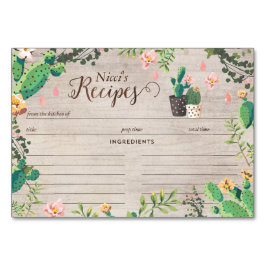 Cartões de Chá de panela de Receita do Cactus do D