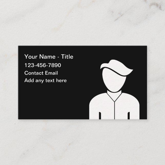 Cartões de Chamada de Contato Masculino Simples (Frente)