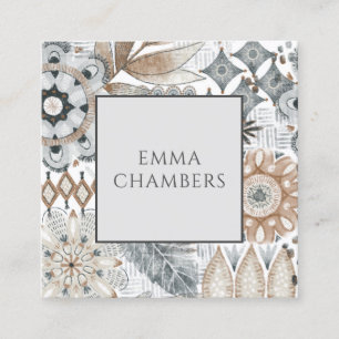 Cartões de Chamada de Formas de Boho Flor