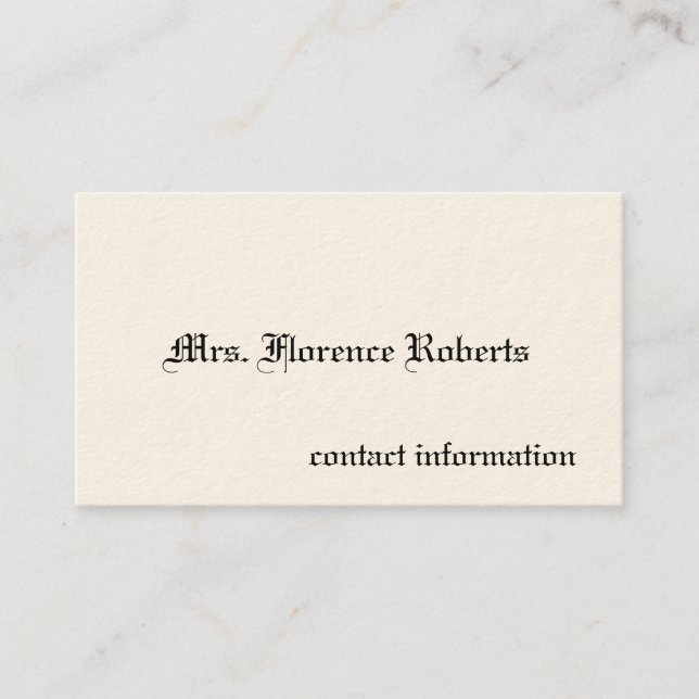 Cartões de Chamada Vitorianos Simples (Frente)