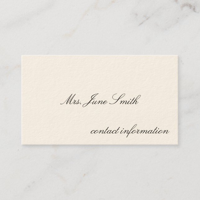 Cartões de Chamada Vitorianos Simples (Frente)