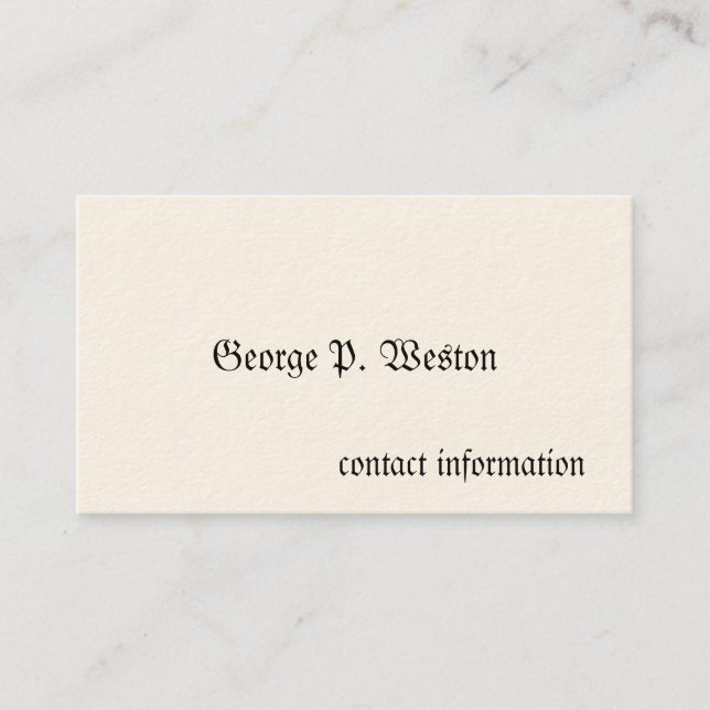 Cartões de Chamada Vitorianos Simples (Frente)