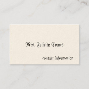 Cartões de Chamada Vitorianos Simples