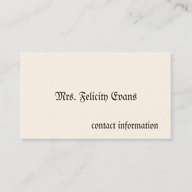 Cartões de Chamada Vitorianos Simples (Frente)