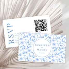 Cartões de código de QR para casamento floral RSVP