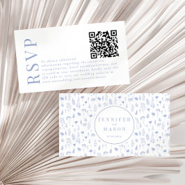 Cartões de código de QR RSVP de casamento de flor 