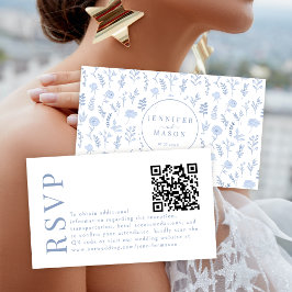 Cartões de código de QR RSVP de Casamento de Jardi