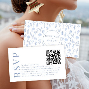 Cartões de código de QR RSVP de Casamento de Jardi