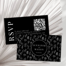 Cartões de código de QR RSVP de casamento florais 