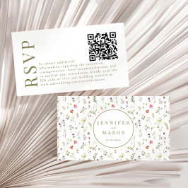 Cartões de código de RSVP RSVP para casamento de f