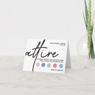 Cartões de Código de Vestido de Casamento Moderno