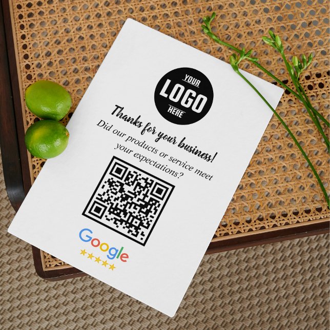 Cartões de Código QR de Avaliação do Google | Agra (Google Review QR Code Cards | Business Thank You Inserts)