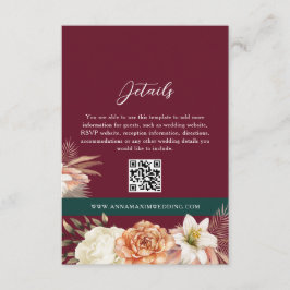 Cartões de Código QR de Detalhes do Casamento da B