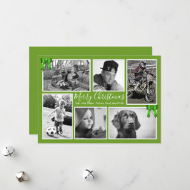 Cartões de Colagem de Fotos da Grande Família Verd