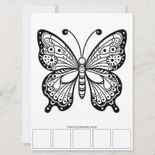 Cartões de Coloração para Adultos da Borboleta