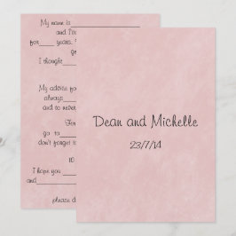 Cartões de Comentários de Dicas de Casamento Diver