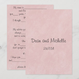 Cartões de Comentários de Dicas de Casamento Diver