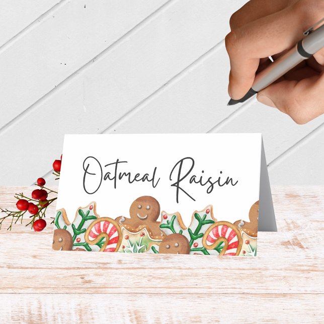 Cartões de Comida, de bebida ou de localização de  (Holiday Cookie Folding Label Cards for Food and Drink Labels, Place Cards, Contests and More)