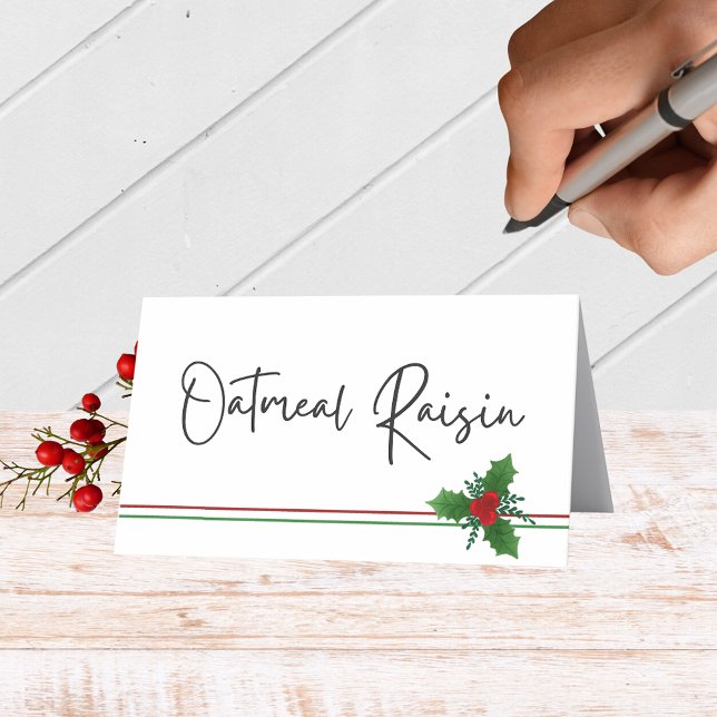 Cartões de Comida, de bebida ou de posição para co (Elegant Holiday Folding Label Cards for Food and Drink Labels, Place Cards, Contests and More)