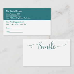 Cartões de Compromisso de Escritório Dentário de O